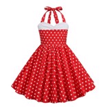 Børne 50ér kjole; Mini Miss Dotty, rød
